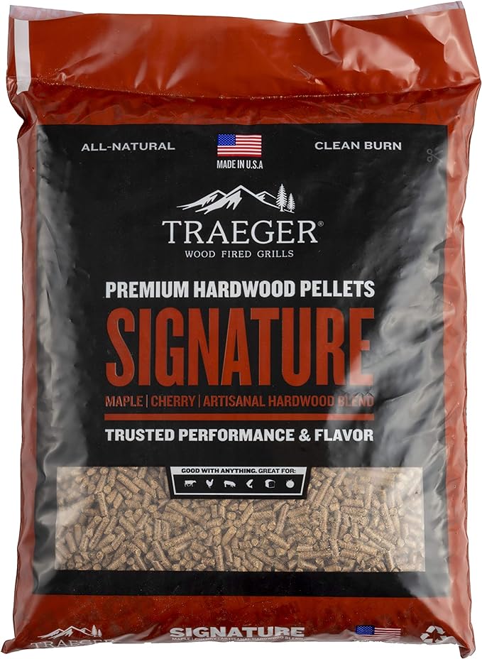 Traeger Grills Signature Blend 100% All-Natural Wood Pellets for Smokers and Pellet Grills, BBQ, Bake, Roast, and Grill, 20 lb. Bag